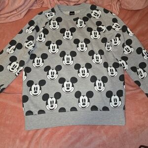 Disney Gray Mickey Mouse Crewneck Sweater
